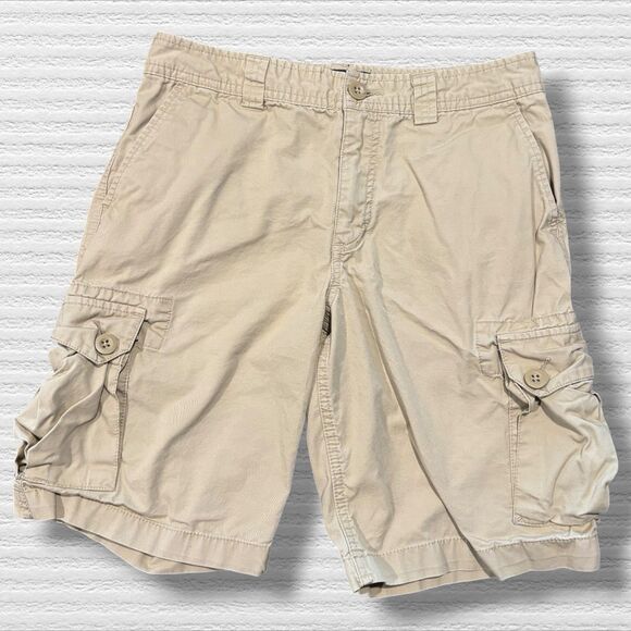 Polo Ralph Lauren Boys 14 Khaki Cargo Shorts 100% Cotton Classic Fit - Picture 1 of 4